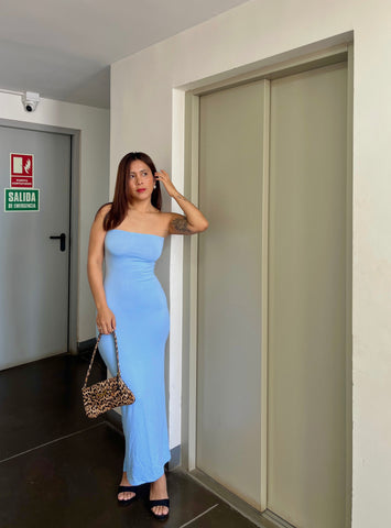Image of Vestido Straple Celeste
