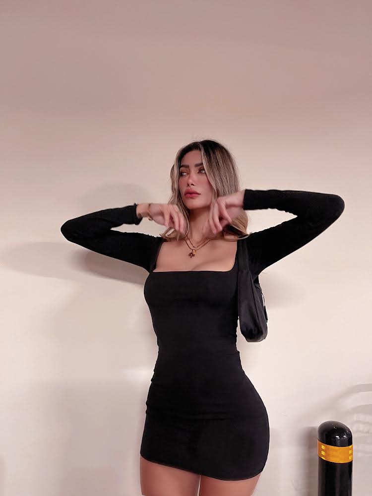 Vestido Manga Larga Negro