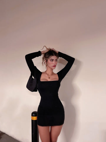 Image of Vestido Manga Larga Negro