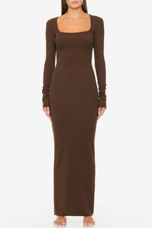 VESTIDO LIA MARRON